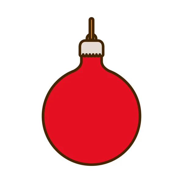 Рождественский шар висит изолированная икона — стоковый вектор