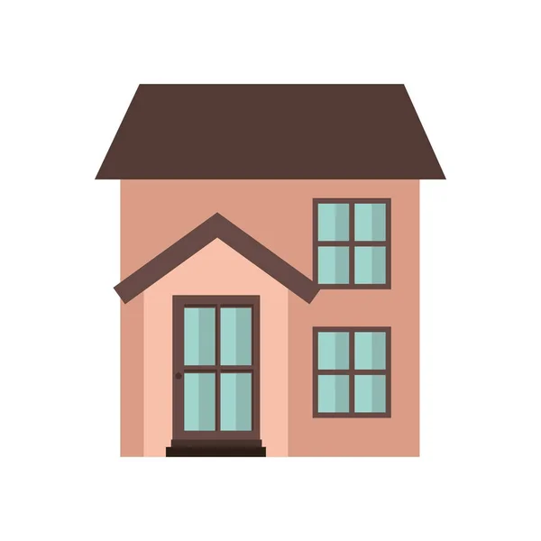 Dům s předním pohledem izolovaný ikonka — Stockový vektor