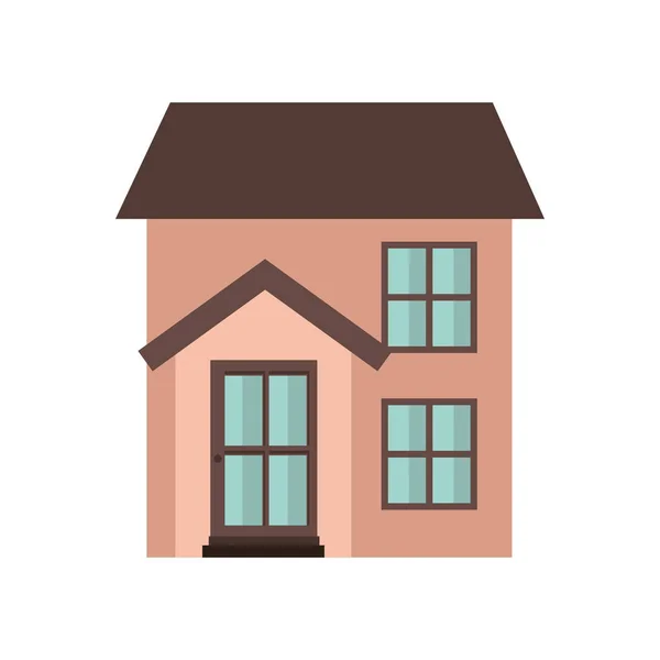 Casa con vista frontal icono aislado — Vector de stock