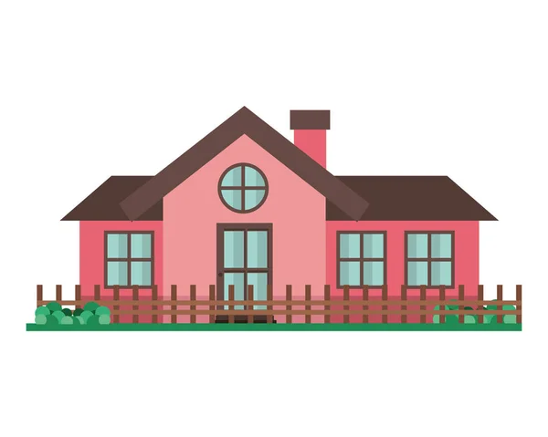 Hus med trädgård isolerad ikon — Stock vektor