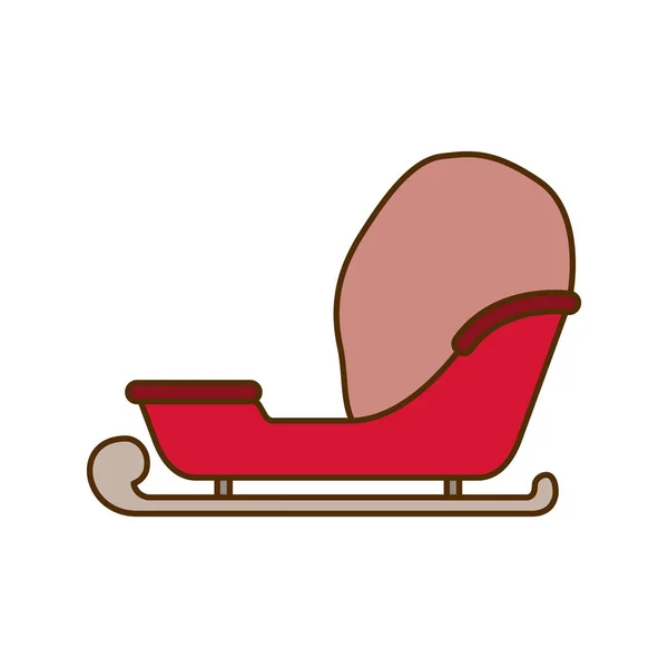 Christmas sleigh isolated icon — Stock Vector