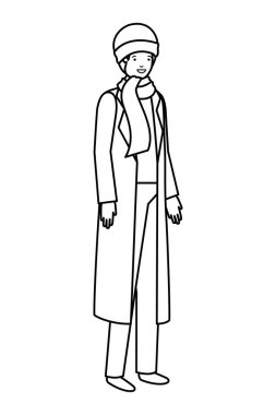 kış giysileri avatar karakter ile genç adam