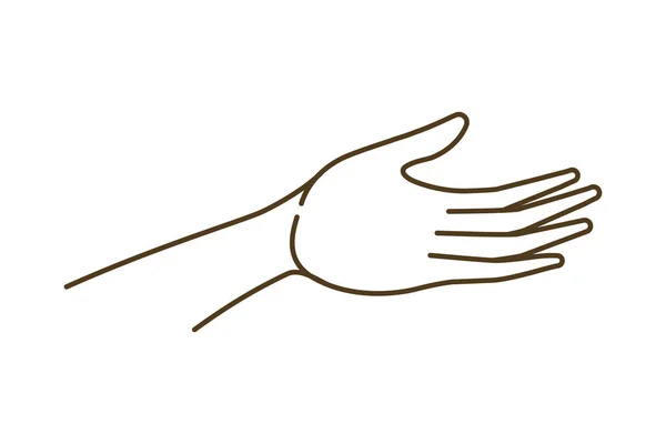 Avant-bras avec personnage avatar à main ouverte — Image vectorielle