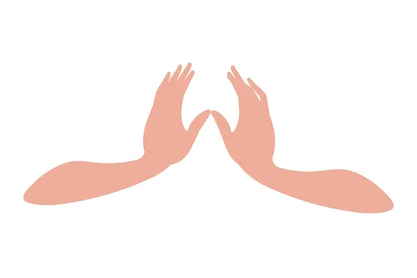 Mains ouvertes recevant le caractère avatar — Image vectorielle