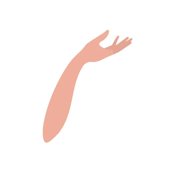 Lengan bawah dengan karakter avatar tangan terbuka - Stok Vektor