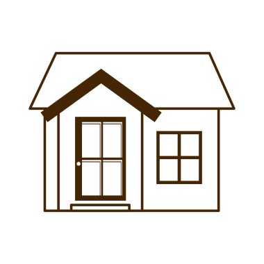 ön görünümü ile ev izole simgesi