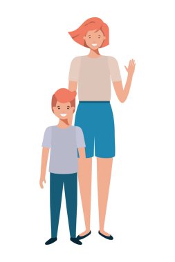 Anne ve oğlu avatar karakter