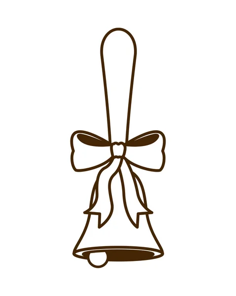 Hand Bell met Bow geïsoleerde icoon — Stockvector