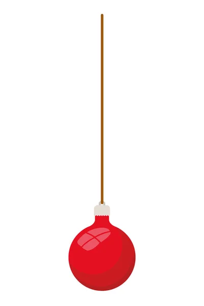 Bola de Navidad colgando icono aislado — Vector de stock