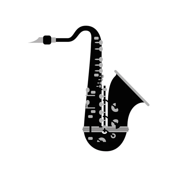 Musical instrument saxophone icon — Stock Vector