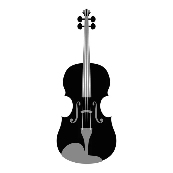 Instrumento musical icono de violín — Vector de stock