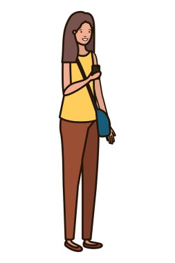 smartphone avatar karakter olan kadın