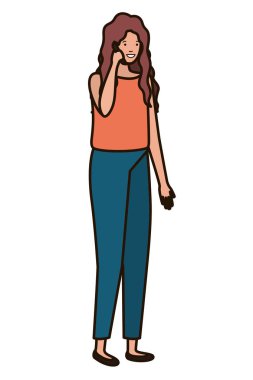 smartphone avatar karakter olan kadın