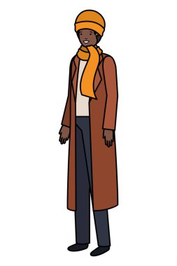 kış giysileri avatar karakter ile genç adam