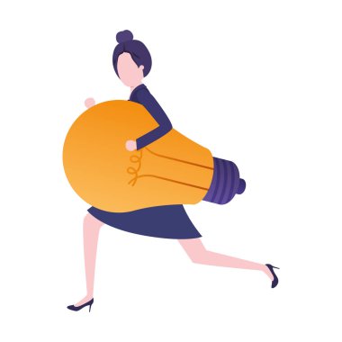 Ampul avatar karakter ile Businesswoman