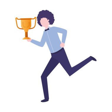 Kupa avatar karakter ile işadamı