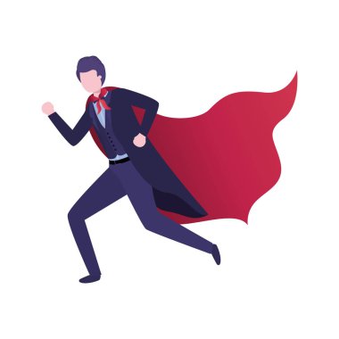 kahraman Cape avatar karakter ile işadamı