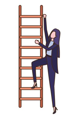 merdiven avatar karakter ile iş kadını