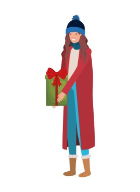 Noel ağacı avatar karakter ile kadın