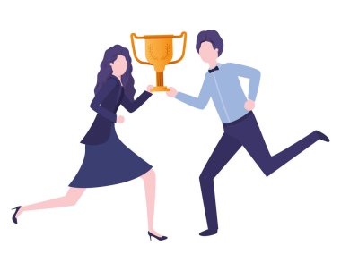 Kupa avatar karakter ile iş çift