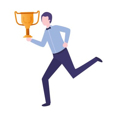 Kupa avatar karakter ile işadamı