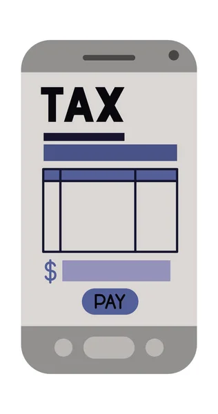 Smartphone avec taxe en ligne — Image vectorielle