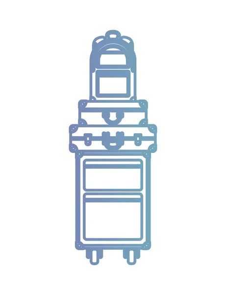 수화물 가방 더미 고립 된 아이콘 — 스톡 벡터