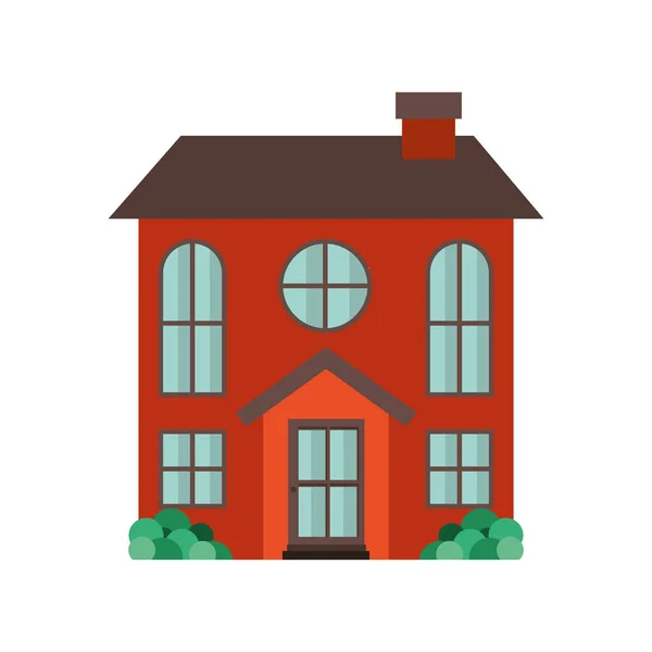 House with garden isolated icon — Stock Vector