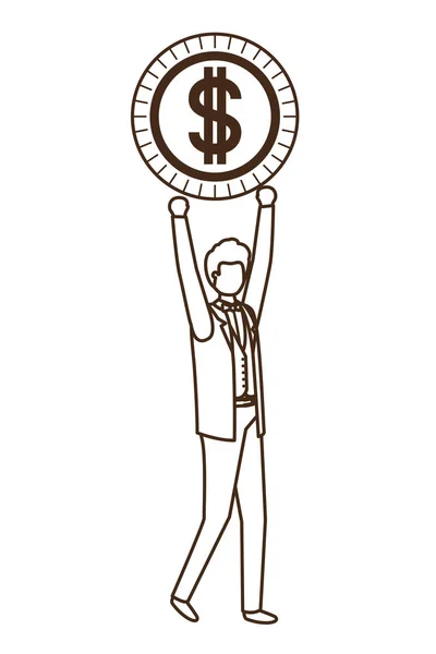 Obchodník se znakem dolaru avatar — Stockový vektor