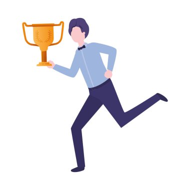 Kupa avatar karakter ile işadamı