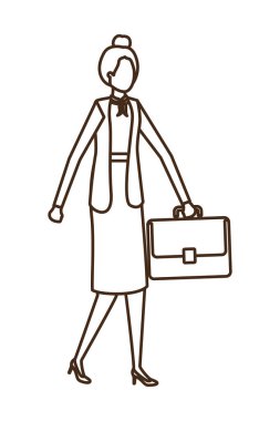 Portföy avatar karakter ile iş kadın