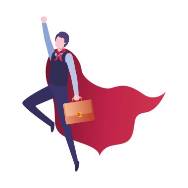 kahraman Cape avatar karakter ile işadamı