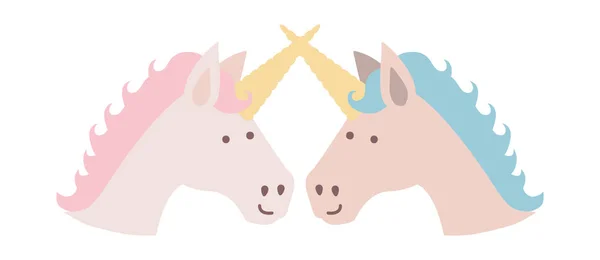 Mignon licornes baisers personnages — Image vectorielle