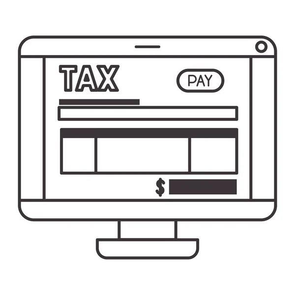 Computer met belasting on-line — Stockvector