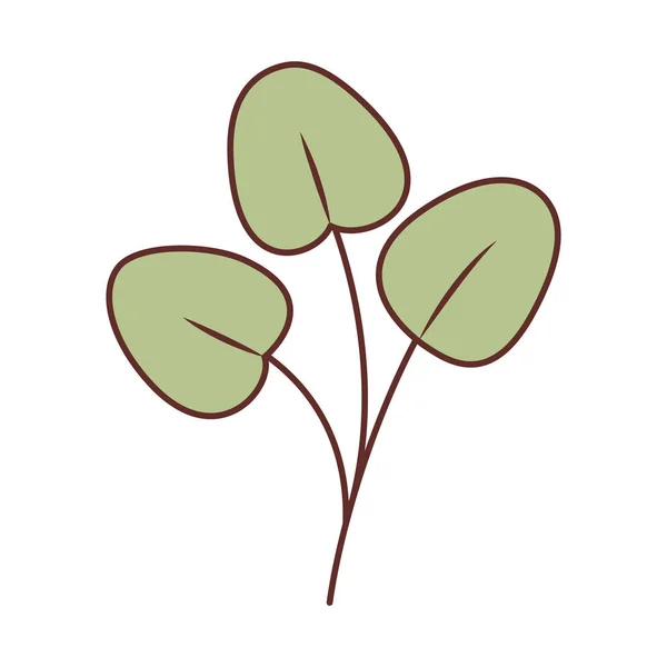 Zweig mit Blättern isolierte Ikone — Stockvektor