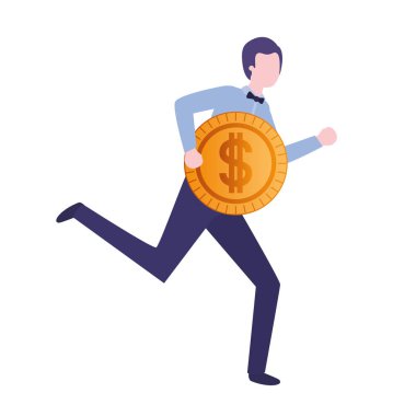 dolar işareti karakter ile işadamı