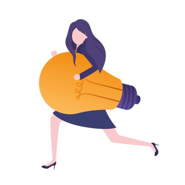 Ampul avatar karakter ile Businesswoman