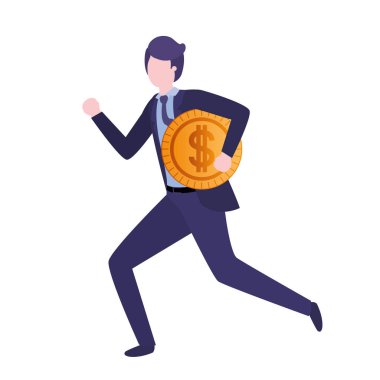 dolar işareti karakter ile işadamı