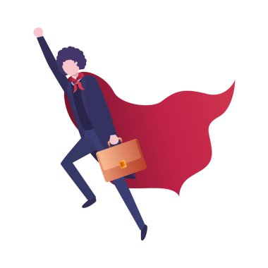 kahraman Cape avatar karakter ile işadamı