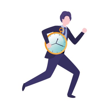 Saat avatar karakter ile işadamı