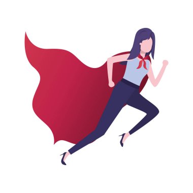 kahraman Cape avatar karakter ile iş kadını