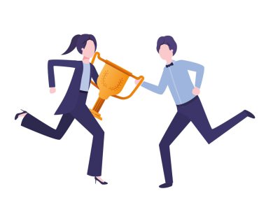 Kupa avatar karakter ile iş çift