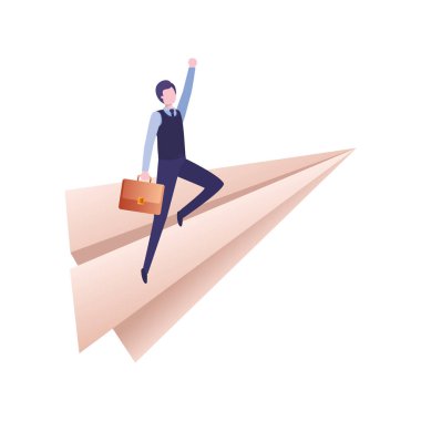 Kağıt Uçak avatar karakter iş adam