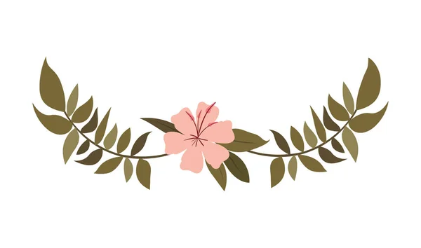 Красивый цветок и листовой венок — стоковый вектор