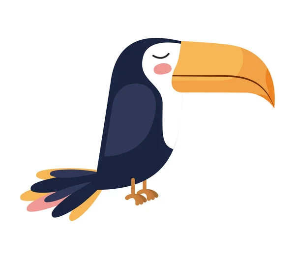 Roztomilý ptáček izolované ikona — Stockový vektor