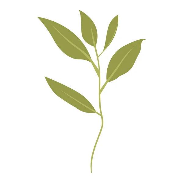 Ветвь с иконой экологии листьев — стоковый вектор