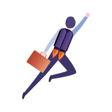 roket avatar karakter ile işadamı