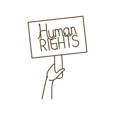 protesto işareti ve insan hakları izole simgesi ile eller