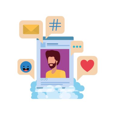 profil sosyal ağ adamla konuşma balonu