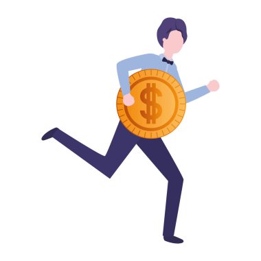 dolar işareti karakter ile işadamı